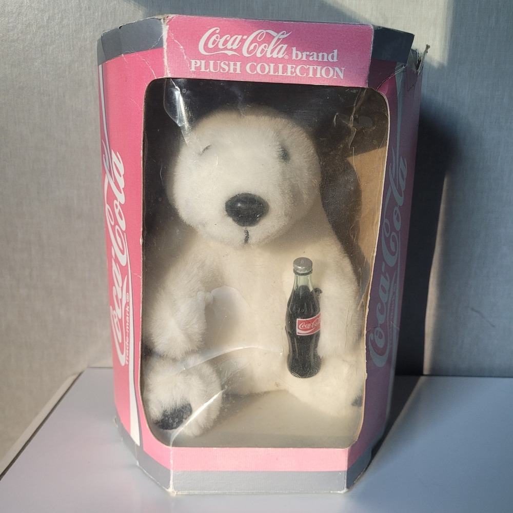 Vintage‎ 1993 Coca-Cola Plush Collection Polar Bear In Box with Bottle